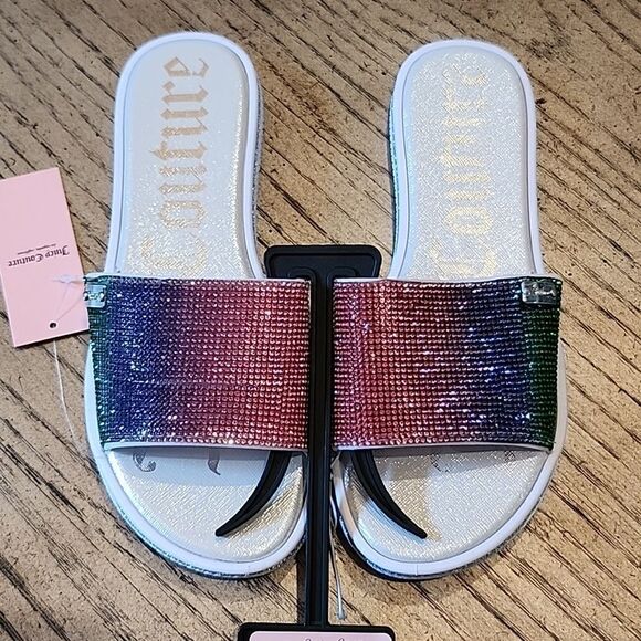 Juicy Couture rainbow blingy sandals size 7 NWT - Picture 2 of 5